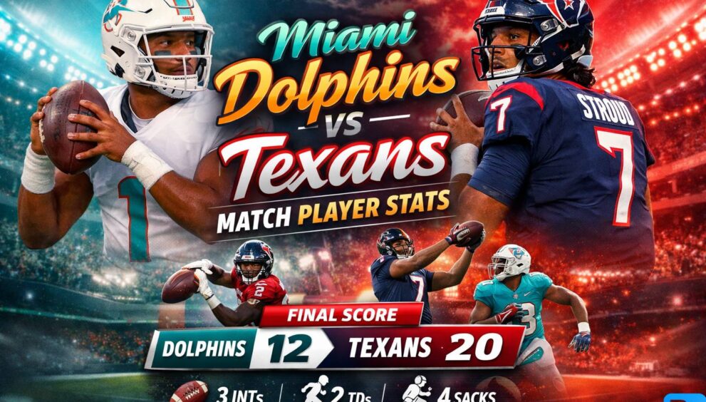 Miami Dolphins vs Texans Match Player Stats