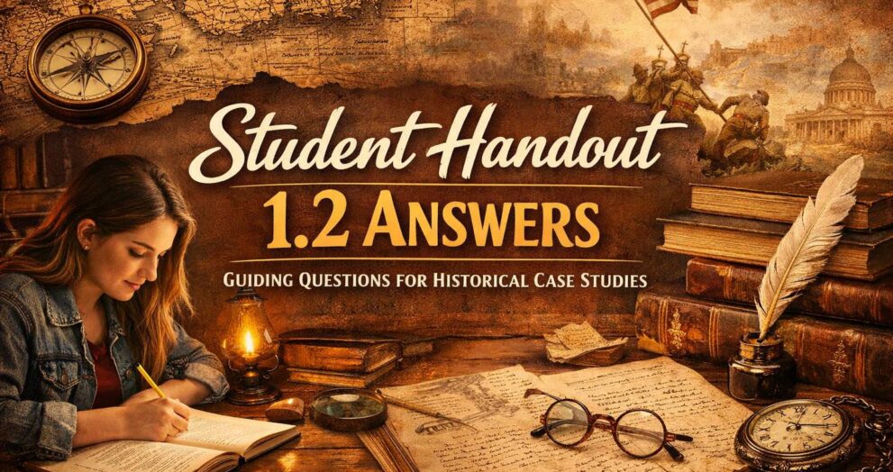 Student Handout 1.2 Guiding Questions for Historical Case Studies Answers