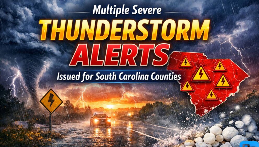 Multiple Severe Thunderstorm Alerts Issued for South Carolina Counties
