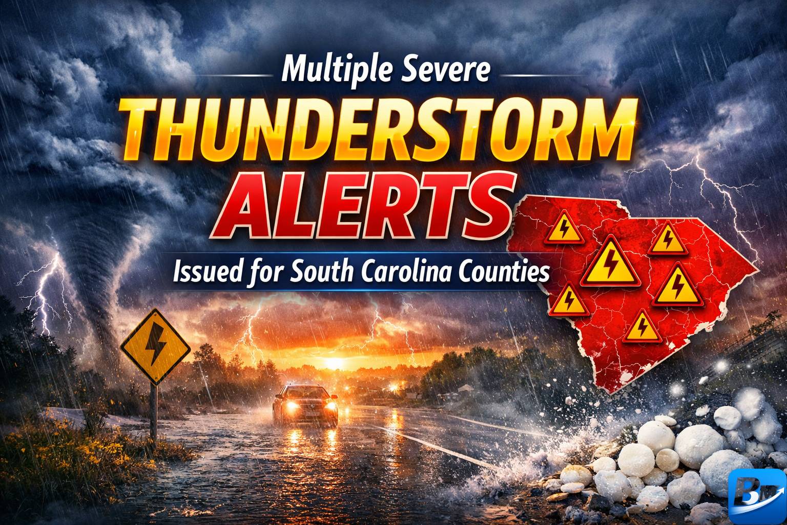 Multiple Severe Thunderstorm Alerts Issued for South Carolina Counties