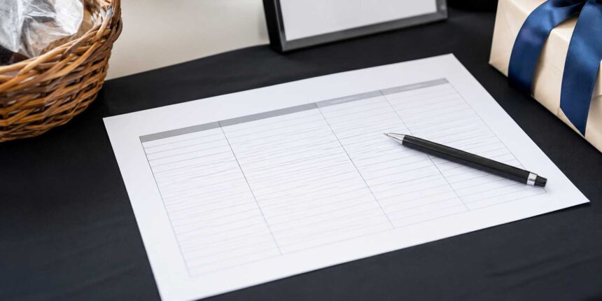 Silent Auction Bid Sheet